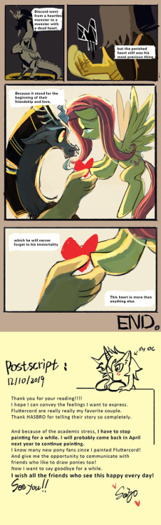 sadistjolt: FLUTTERCORD COMIC: <<HEART>>   I’m glad that I can finish this on time.  Season 9 is over, but I know their stories will not stop.  I love them forever.It’s like I know they’ll always love each other.  And now I have