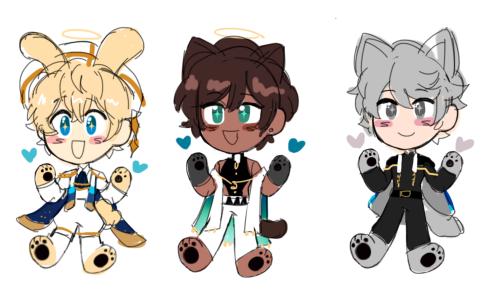 obey me neko charms maybe? (this is just a concept sketch! the finished desgins will be so clean and