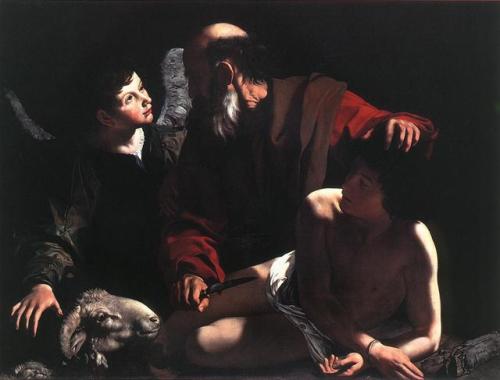 artist-caravaggio:Sacrifice of Isaac, 1598, CaravaggioMedium: oil,canvas