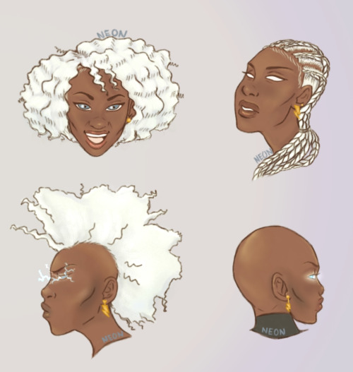 ofneondreams:   “I like my baby hair with baby hair and afro”   I’ve always wanted to see Storm with kinkier hair texture. How cool would it be to see the most iconic black female superhero stuntin’ with protective hairstyles?  Imagine her hair