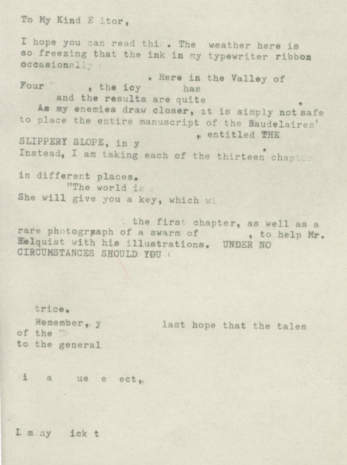 Lemony Snicket’s Letters to his Kind Editor, Pt 2:The Hostile Hospital The Carnivorous Carniva