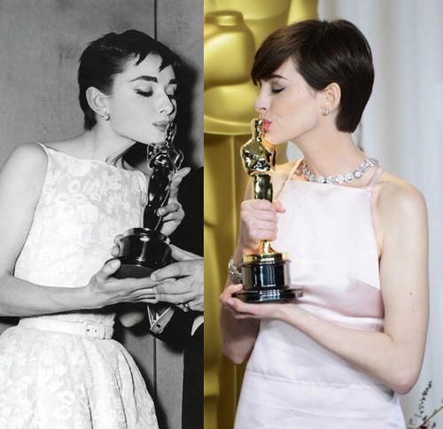 bouquet-of-balls:  hollygohardly: Audrey Hepburn and her oscar for Roman Holiday,