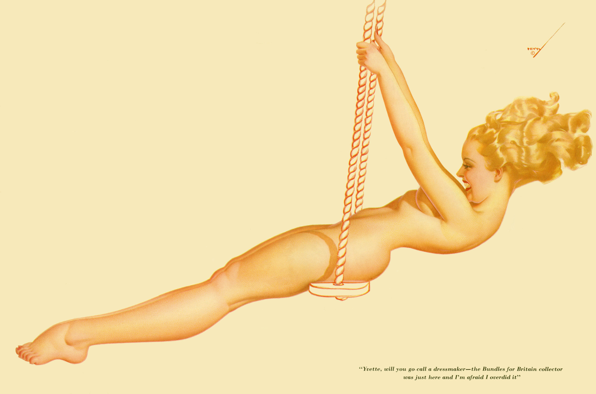 theamericanpin-up:George Petty - 1940’s Esquire Magazine Petty Girl Gatefold Illustration