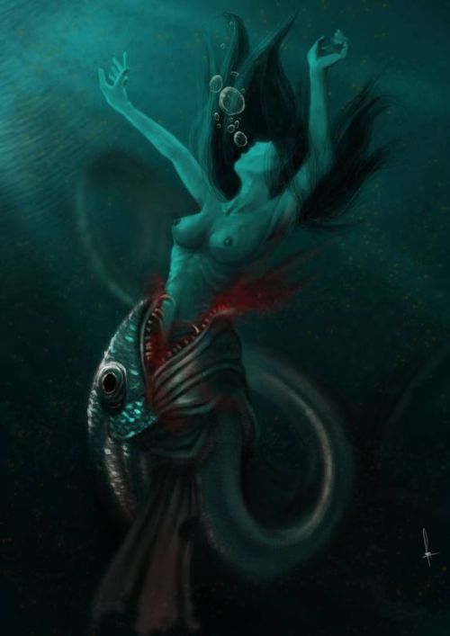 scatteringsoforpheus:  Bloody Little Mermaid by  Tristan Ranga