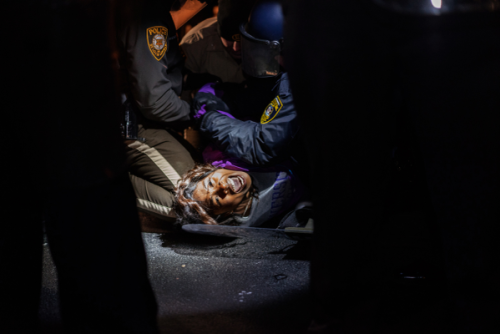 Ferguson protester being arrested tonight by Barrett Emke.