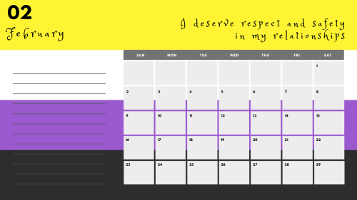 queerplatonicpositivity: [ ID: Several versions of a February 2020 calendar with “02 February&