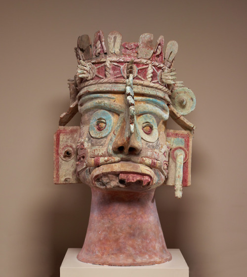 theancientwayoflife:~ Head of the rain god.Culture: MixtecDate: 1300–1521Medium: Ceramic, tufa, stuc