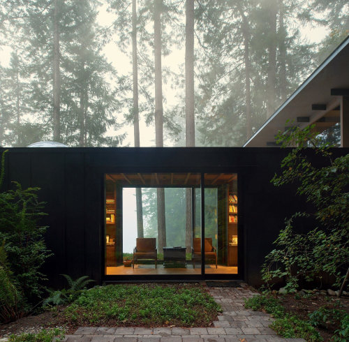 teenagersaddictions: remash:  cabin at longbranch ~ jim olson architect  I want this to