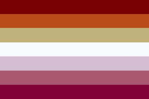 horrorlesbians: the lesbian flag but the colors are picked from this photo of abigail bleeding out