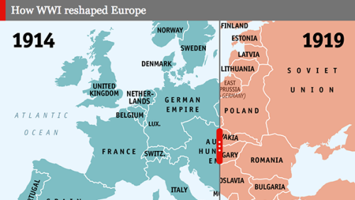 theeconomist: Battle scars: see how the first world war changed the shape of Europe with our in
