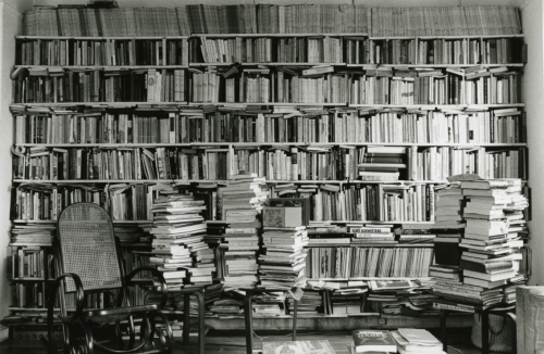 the-night-picture-collector:

Babette Mangolte, Annette Michelson’s Bookshelves on the Upper West Side, 1976 