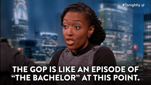 lifeasseenbyjc:nightlyshow:Franchesca Ramsey sees parallels between “The Bachelor” and the GOP presi
