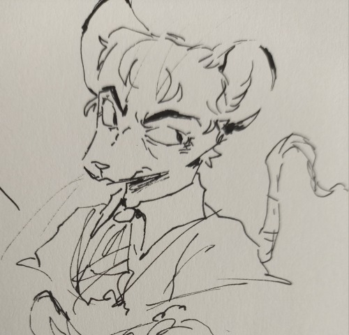 Some Traditional Sketches I Did During A Boring Lecture!! And Of Course It's More Furries. The Idea For