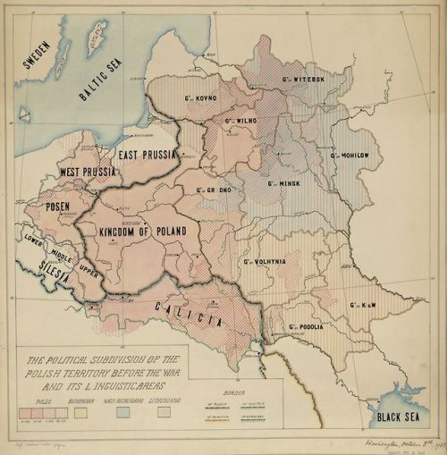 Map of Poland (Woodrow Wilson Papers) ■ PART 3/3: The US President Wilson and his team were often sy