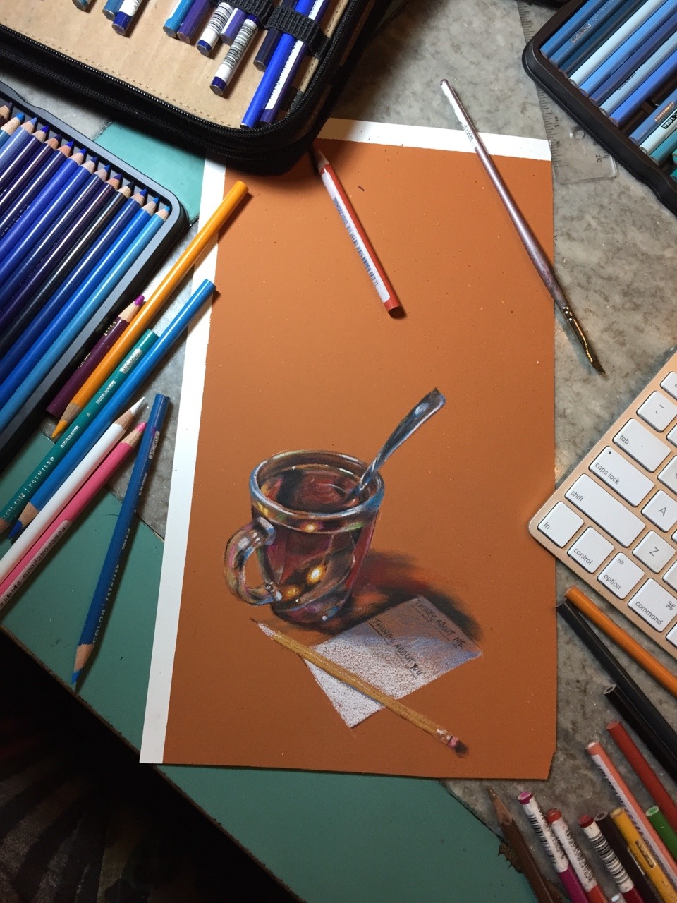 maggie-stiefvater:  This evening I snatched an hour before dinner to art a bit in