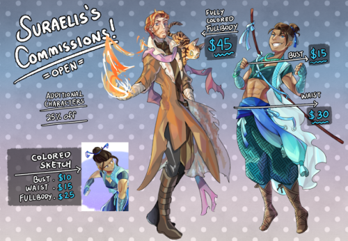 suraelis: [COMMISSIONS OPEN] Please fill out this google docs form if you want to reserve a slot! I&