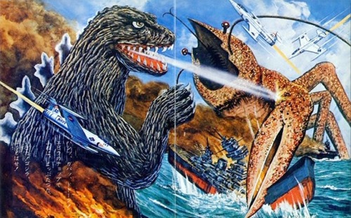 talesfromweirdland:Illustrations from a Japanese Kaiju book.