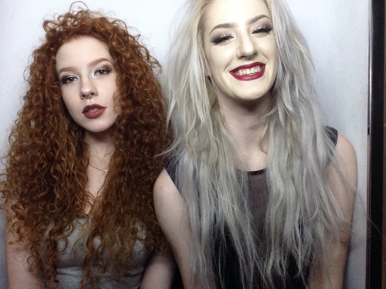 willowraith:  We took phone selfies in a broken photo booth because the lighting