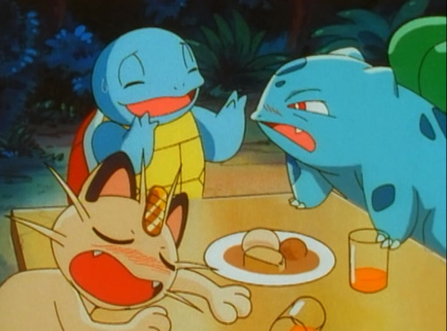 chibibuizel:  bunearyk:  chibibuizel:  azuraracon:  So are we not going to talk about the fact that Bulbasaur and meowth are both drunk?  we sure aren’t  we aren’t talking about koffing eating that with no hands  that’s right 