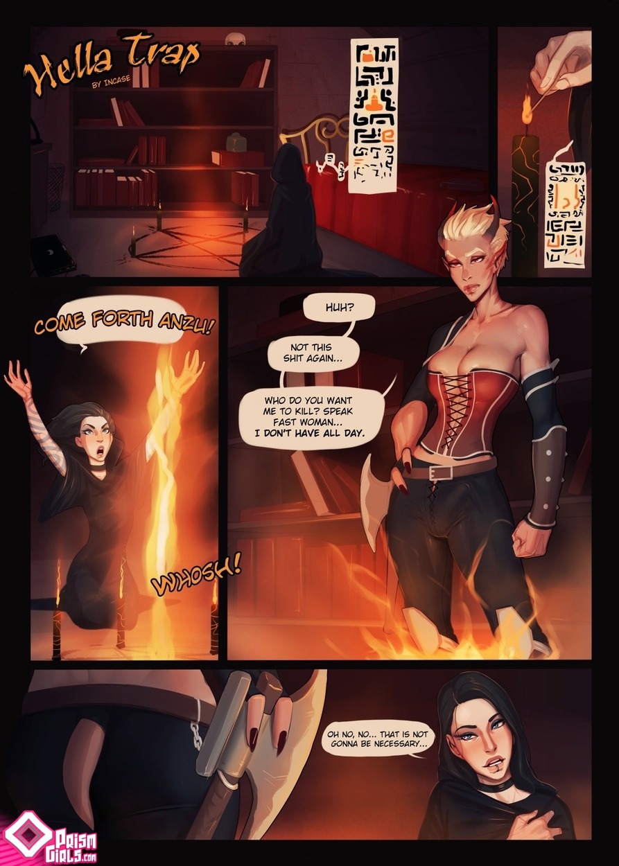 superheropornpics:  When a demon is summoned by a horny trap, the infernal agent