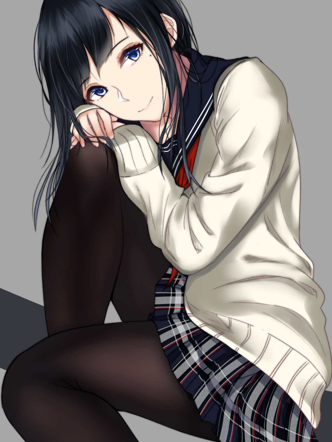 sany32:  黒髪黒スト女子高生 | サイトー [pixiv]  