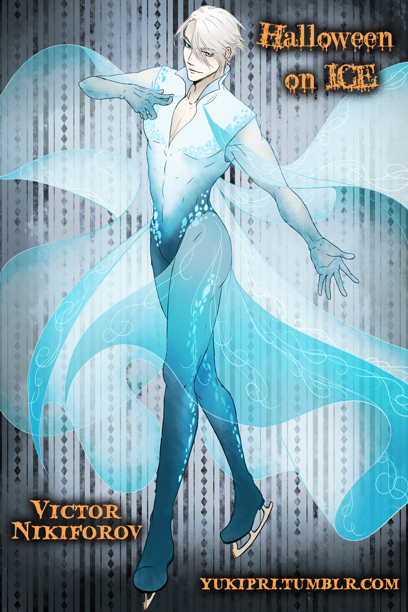 yukipri:  HALLOWEEN ON ICE!!!or here, have some YoI fanart rush Halloween version