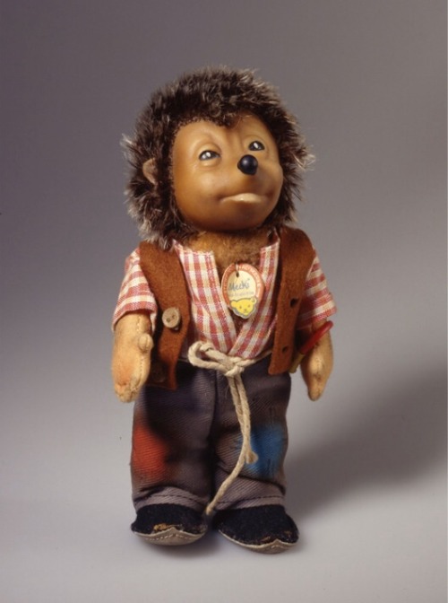 Mecki, advertising figure for the german TV magazine Hör Zu. Made by Steiff toys, 1951. The hedgehog