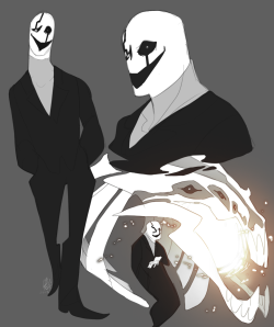 thezombiedogz:  Am I allowed to be onboard a hype train that technically doesn’t even exist? Oh well…. Here’s some Gaster stuff. Gave him a skull thing that I like to call the “master gasterblaster” based on the speculation that he was the
