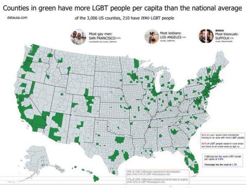 your-reference-here:dog-vevo:mapsontheweb:  U.S. counties that have more LGBT people per capita than the national average   habitable zones  Friendly reminder that a big reason why these counties have, on average, higher numbers of LGBT people is because