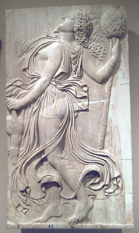 jeannepompadour:Ancient Roman reliefs of dancing maenads, copy after a Greek relief sculpted in Athe