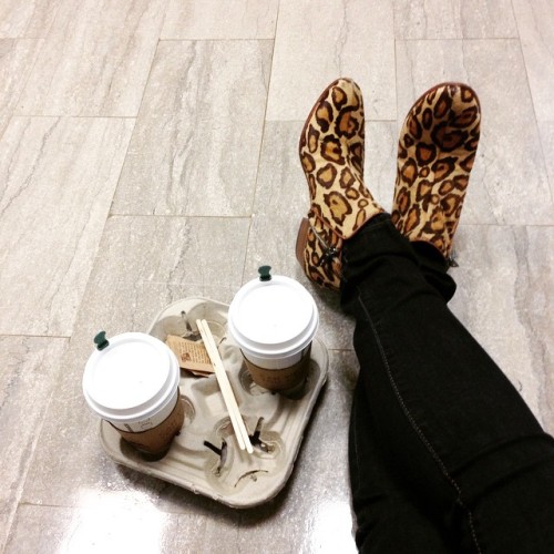 good morning ☀️ @sam_edelman #petty #starbucks #coffeenclothes #leopard #goodmorning #dtla