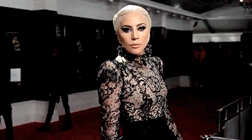 mother-gaga:Lady Gaga poses for Entertainment News’ Glambot at the 60th Annual GRAMMY Awards on Janu
