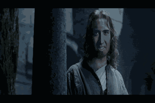 Nicolas Cage as the Lady Eowyn and Captain Faramir in the Return of the Cage