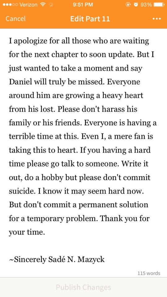 I Should Have Posted This Yesterday. Gone But Not Forgotten. R.I.P Daniel.