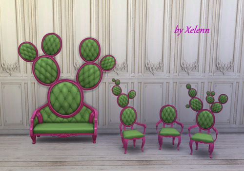 Cactus loveseat & dining chairs4 items, new meshes, base game compatible.DOWNLOAD  and - my othe