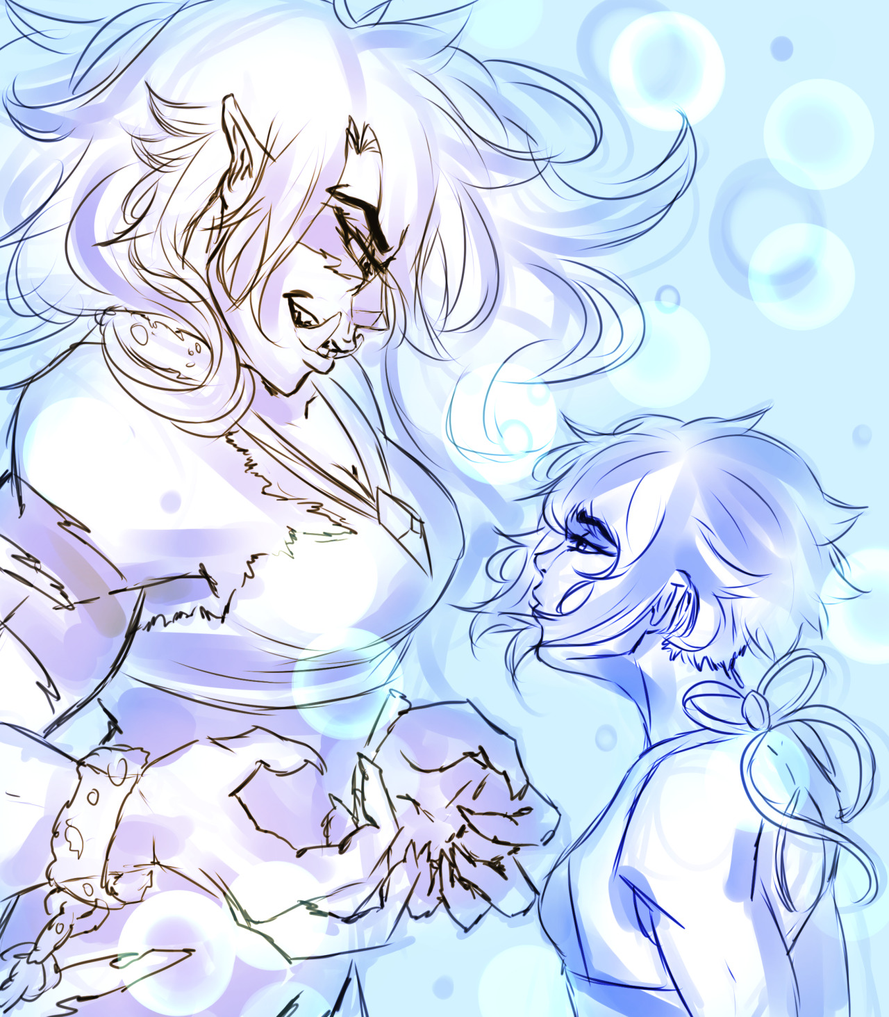 Runs hands down faceWhat if because they’re in the ocean, Lapis is the stronger