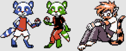 banzai-jinto: whoa, pixel art! i do that once every trillion years. pokemon gold and silver arrived on the 3DS eshop just the other day, and i got both because i have no restraint at all. my trainer in silver is named Zippers and my trainer in gold is