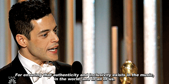 chewbacca:Rami Malek thanks Queen after winning best performance by an actor in a drama film for Boh