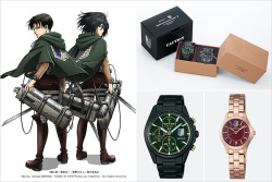 snkmerchandise: News: 2nd Series of Seiko NextAge Co.’s WIRED  x Shingeki no Kyojin Limited Edition Signature Watches Original Release Date: TBDPre-Order Date: February 9th, 2017Retail Prices: 25,000 yen (Levi Signature Model, No. AGAT714) &amp; 24,000