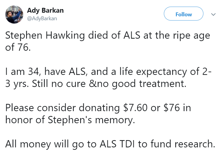 thejusticethatissocial:   ALS Research to Honor Stephen Hawking   Stephen Hawking