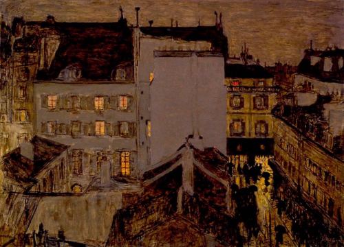 art-centric:Pierre Bonnard -Montmartre in the rain 1887