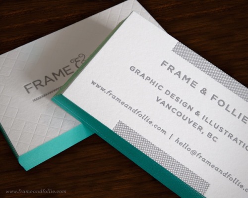 Frame &amp; Follie Letterpress Business Cards by jasminehabartLetterpress business cards for Frame &