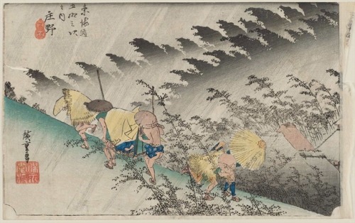 “Shono, the evening squall “ by Utagawa Hiroshige (1797-1858) You can read the description of this p