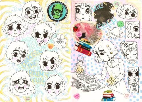 theskinnyartist:A little preview of how my sketchbook looks recently! You can see some individual po