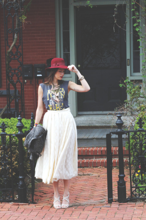 American Rebel Hat- Vintage (Renningers Market, Lancaster PA) Jacket- H&M Shirt- Century21 Skirt