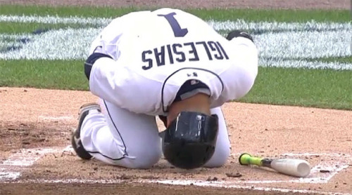 Baseball ball smashed in his nuts