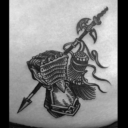 laurenbusiere:1 of 2 tattoos I made on a rad gal in Copenhagen @cph.itc #armor #knight #medieval #wo