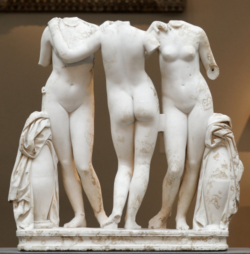 ancientart:The Three Graces, Roman copy of a Greek work of the second century B.C., marble.Sixteen f