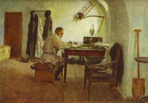 artist-repin: Leo Tolstoy in His Study, 1891, Ilya RepinMedium: oil,canvashttps://www.wikiart.org/en