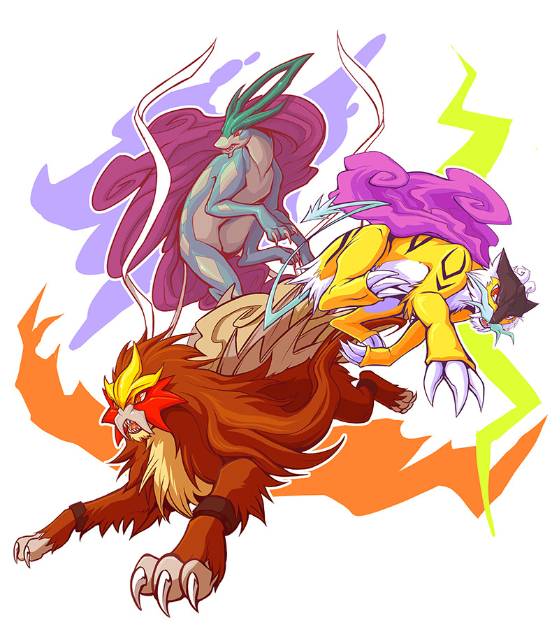 pokemonisgreaterthanlife:  Lightning, Flames, and Rain by =squeedgemonster 